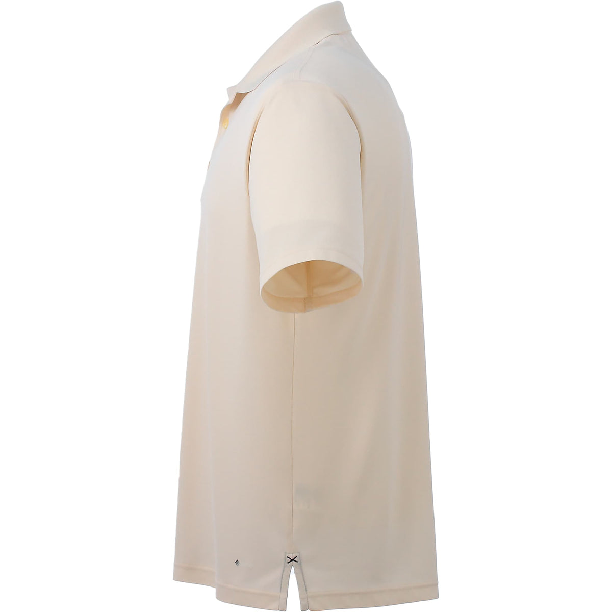 Moreno Double Pique Performance Polo for Men Embroidery - Stone - Left Side