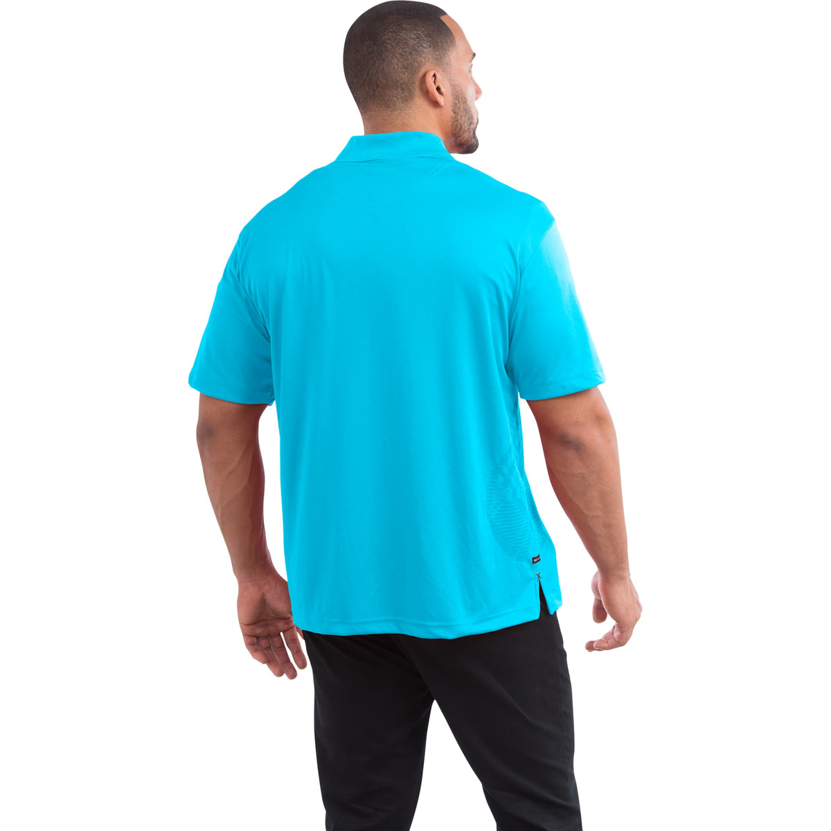 Moreno Double Pique Performance Polo for Men Laser Engraving - Chill - Back On Model