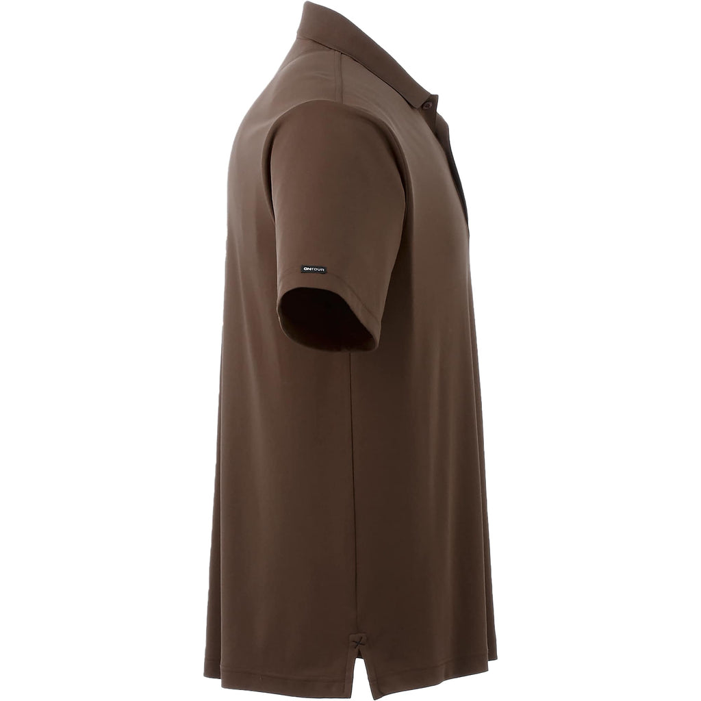 Moreno Double Pique Performance Polo for Men Laser Engraving - Mocha - Right Side