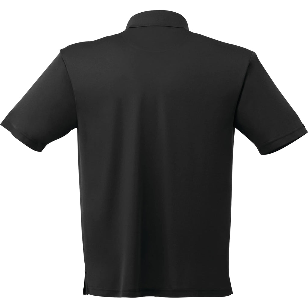 Moreno Double Pique Performance Polo for Men Transfer - Black - Back Flat