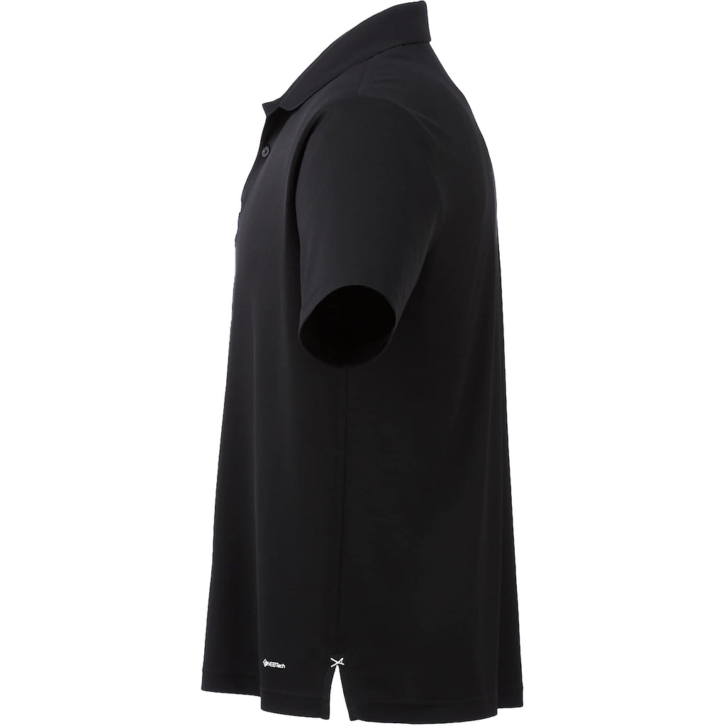 Moreno Double Pique Performance Polo for Men Transfer - Black - Left Side