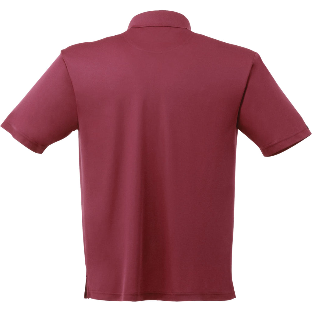 Moreno Double Pique Performance Polo for Men Transfer - Maroon - Back Flat
