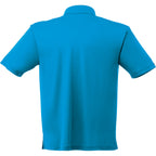 Moreno Double Pique Performance Polo for Men Transfer - Olympic Blue - Back Flat