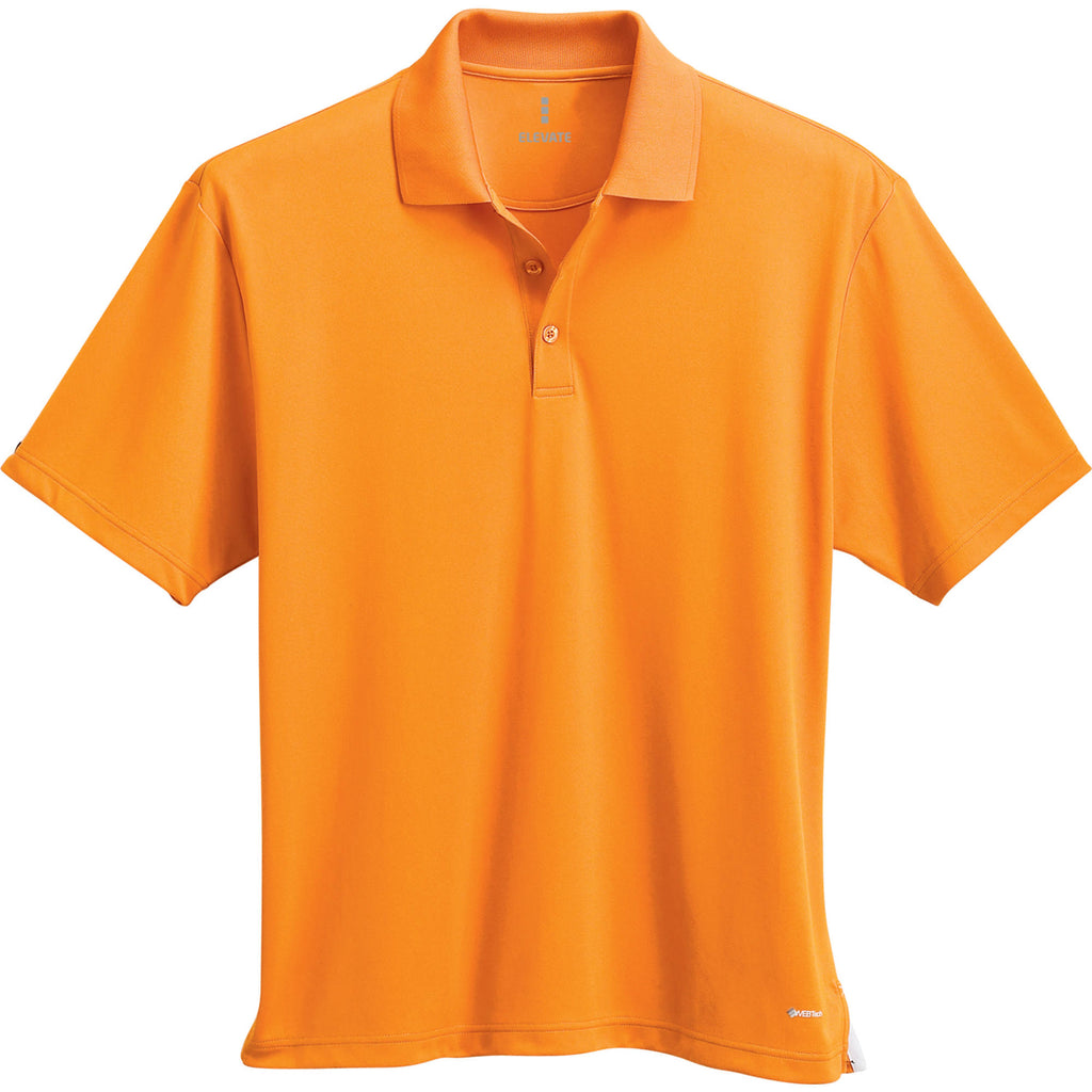 Moreno Double Pique Performance Polo for Men Transfer - Tangerine - Front Flat