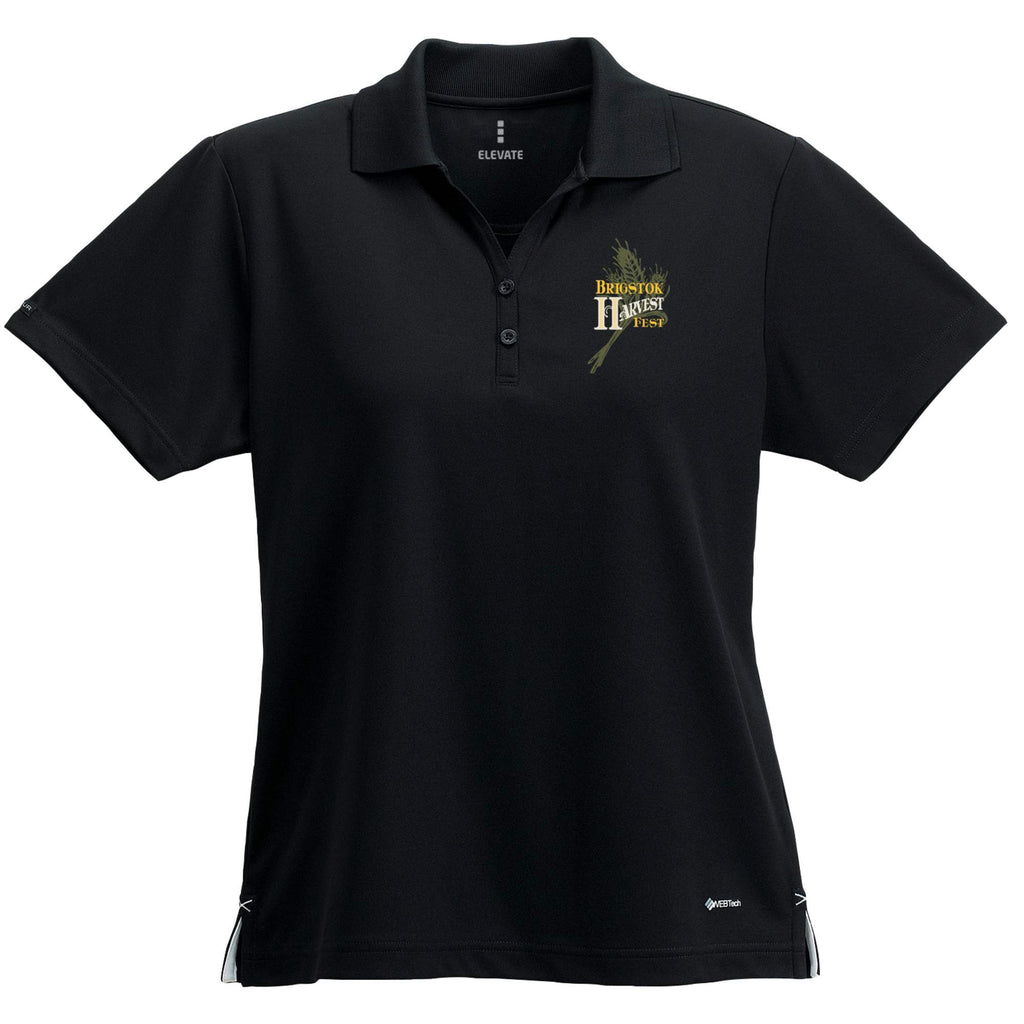 Moreno Double Pique Performance Polo for Women Transfer - Black - Flat