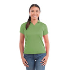 Moreno Double Pique Performance Polo for Women Transfer - Green Tea - On Model