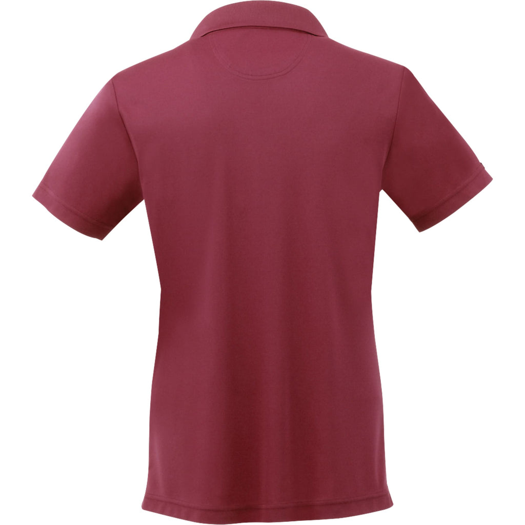 Moreno Double Pique Performance Polo for Women Transfer - Maroon - Back Flat