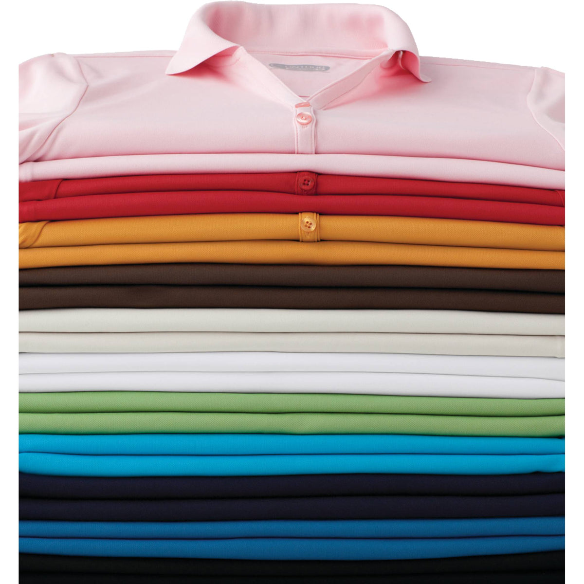 Moreno Double Pique Performance Polo for Women Transfer - Mocha - Flat