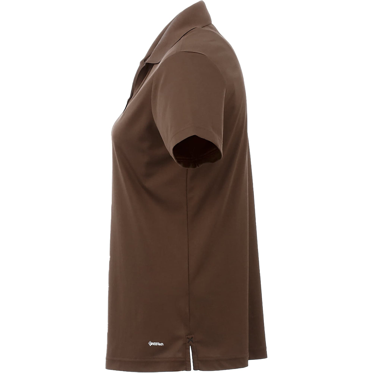 Moreno Double Pique Performance Polo for Women Transfer - Mocha - Left Side