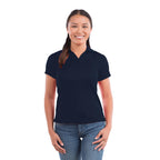 Moreno Double Pique Performance Polo for Women Transfer - Navy 410 - On Model