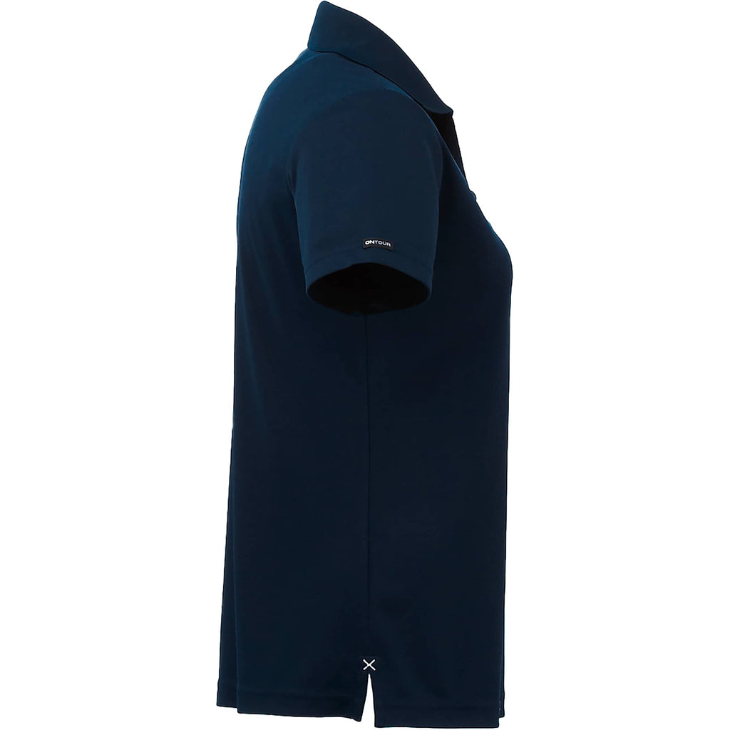 Moreno Double Pique Performance Polo for Women Transfer - Navy 410 - Right Side