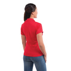 Moreno Double Pique Performance Polo for Women Transfer - Red - Back Flat