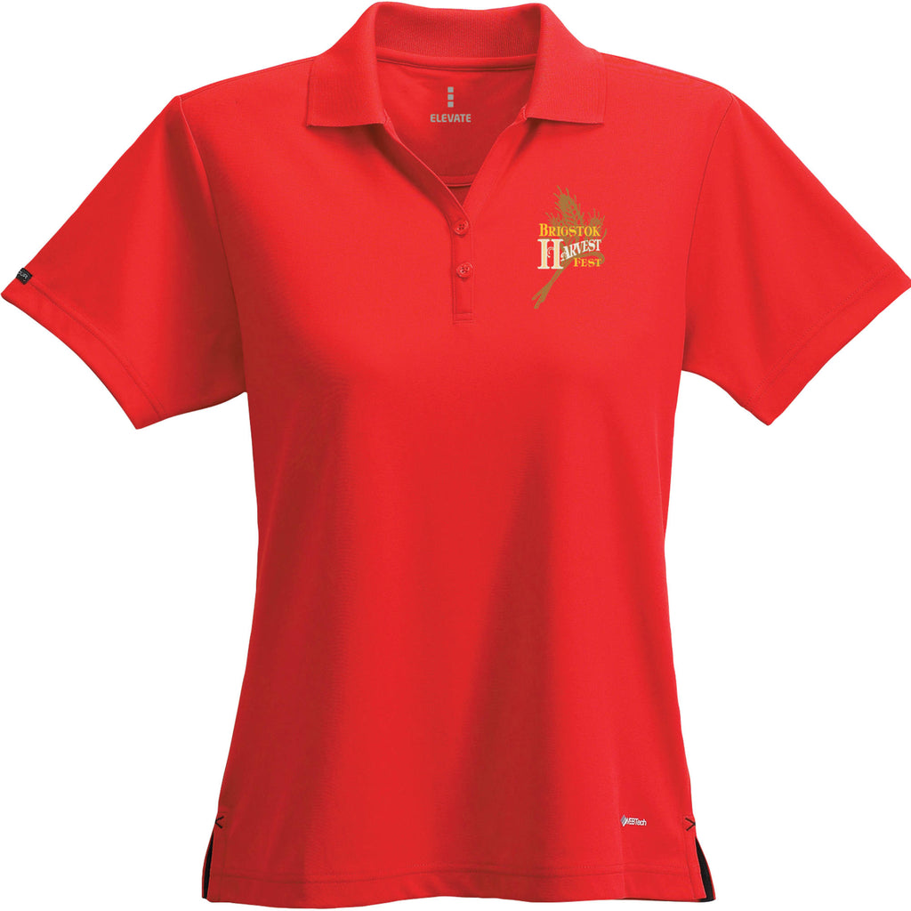Moreno Double Pique Performance Polo for Women Transfer - Red - Flat