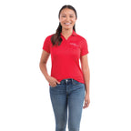 Moreno Double Pique Performance Polo for Women Transfer - Red - Front Flat 2