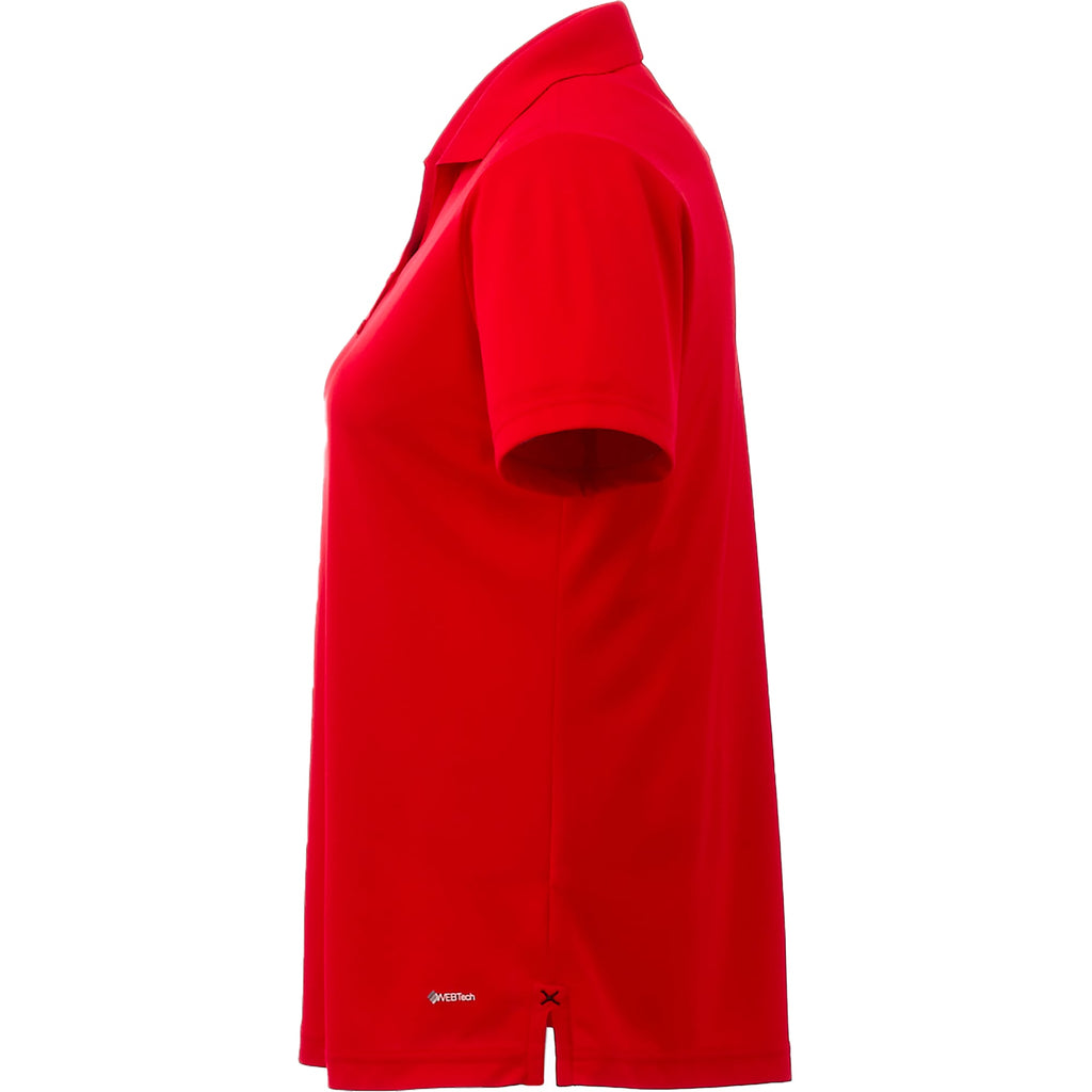 Moreno Double Pique Performance Polo for Women Transfer - Red - Left Side