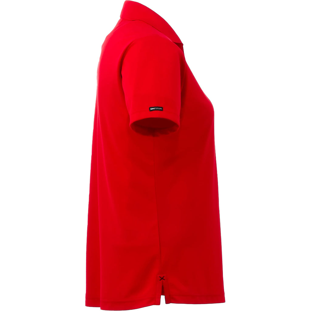 Moreno Double Pique Performance Polo for Women Transfer - Red - Right Side
