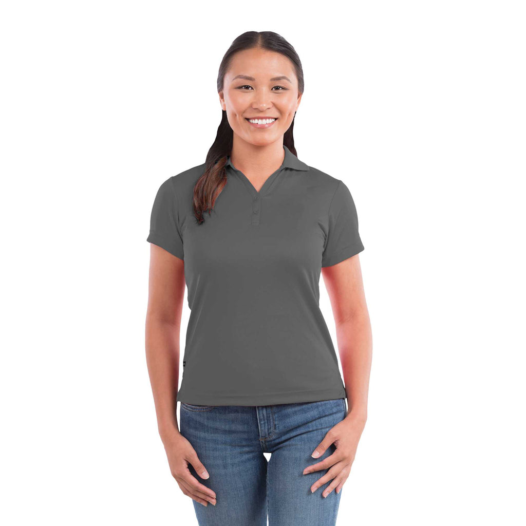 Moreno Double Pique Performance Polo for Women Transfer - Steel Grey - On Model