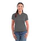 Moreno Double Pique Performance Polo for Women Transfer - Steel Grey - On Model