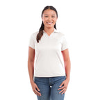 Moreno Double Pique Performance Polo for Women Transfer - Stone - Front On Model