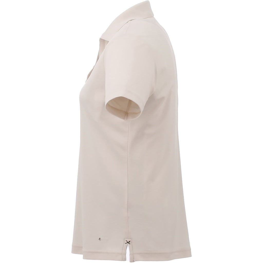 Moreno Double Pique Performance Polo for Women Transfer - Stone - Left Side