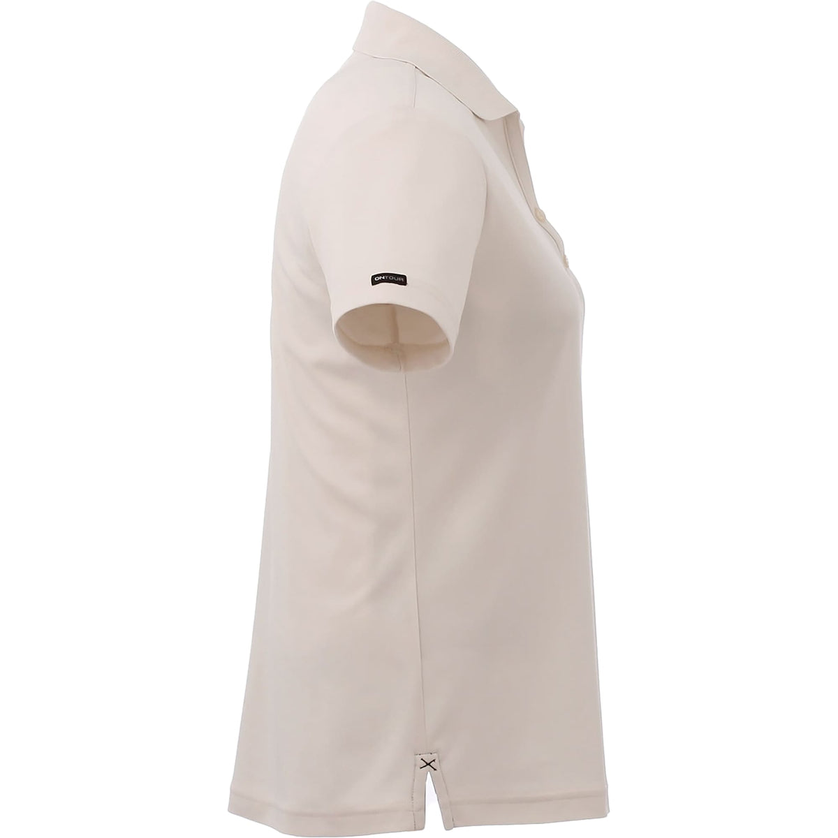 Moreno Double Pique Performance Polo for Women Transfer - Stone - Right Side