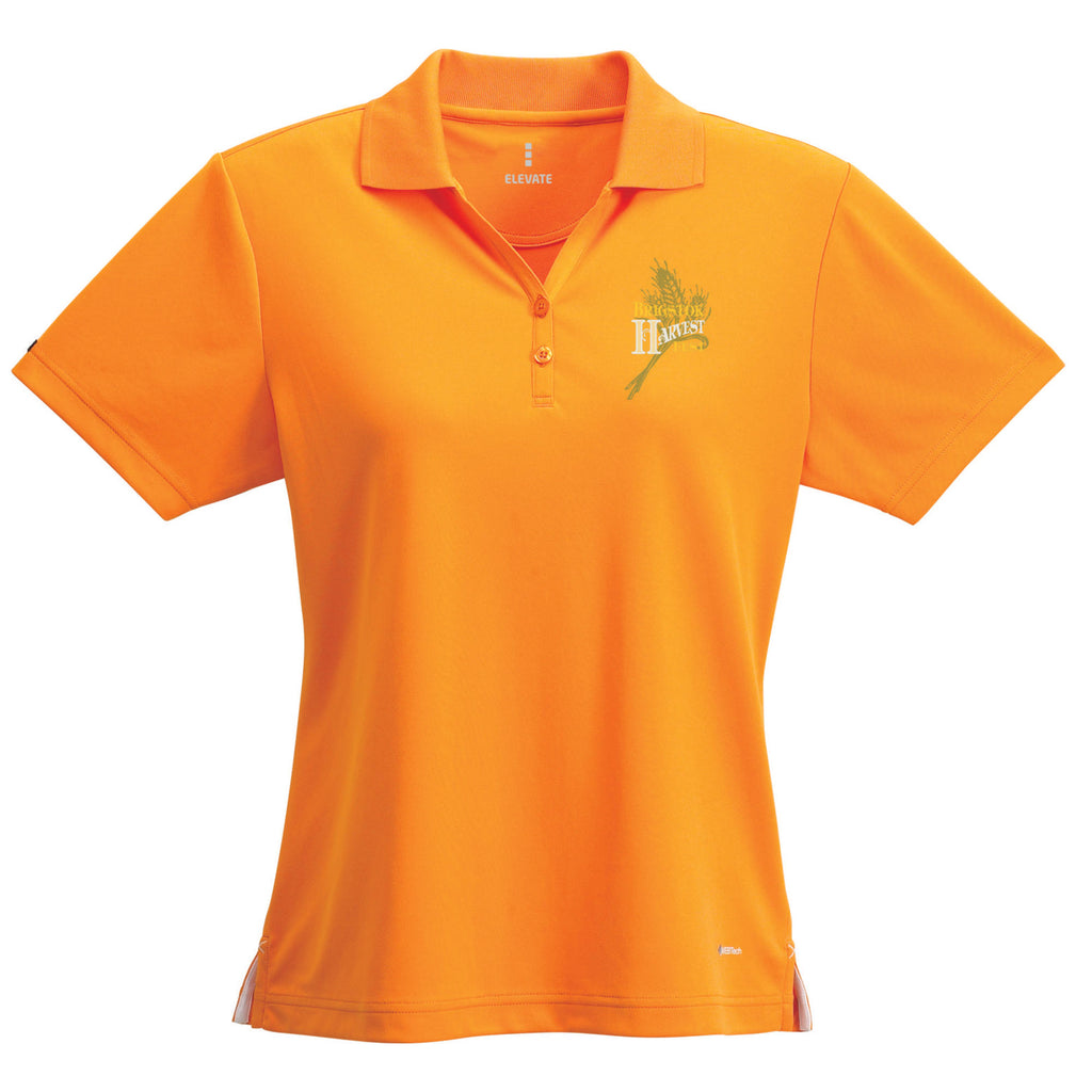 Moreno Double Pique Performance Polo for Women Transfer - Tangerine - Flat