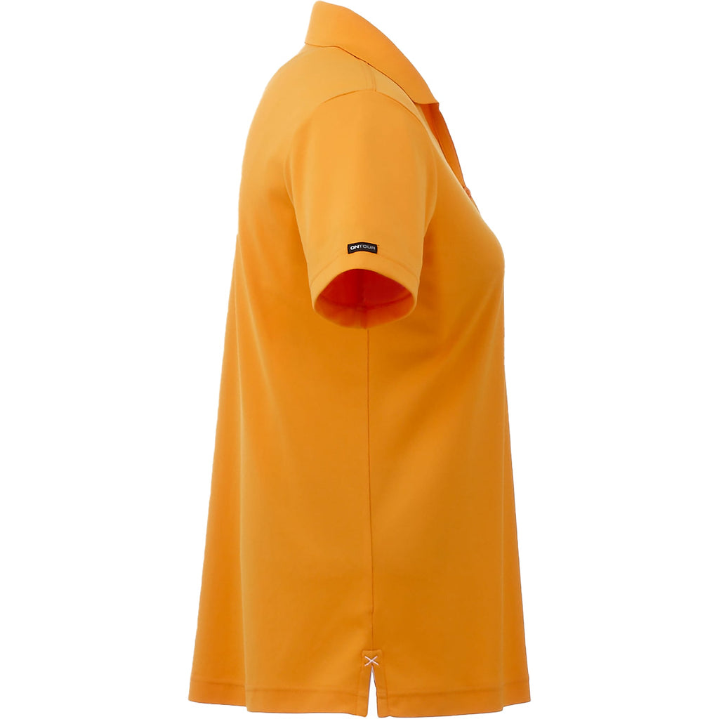 Moreno Double Pique Performance Polo for Women Transfer - Tangerine - Right Side