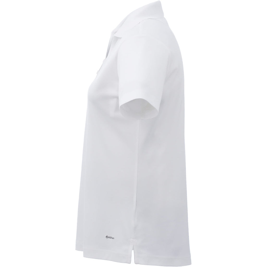 Moreno Double Pique Performance Polo for Women Transfer - White - Left Side