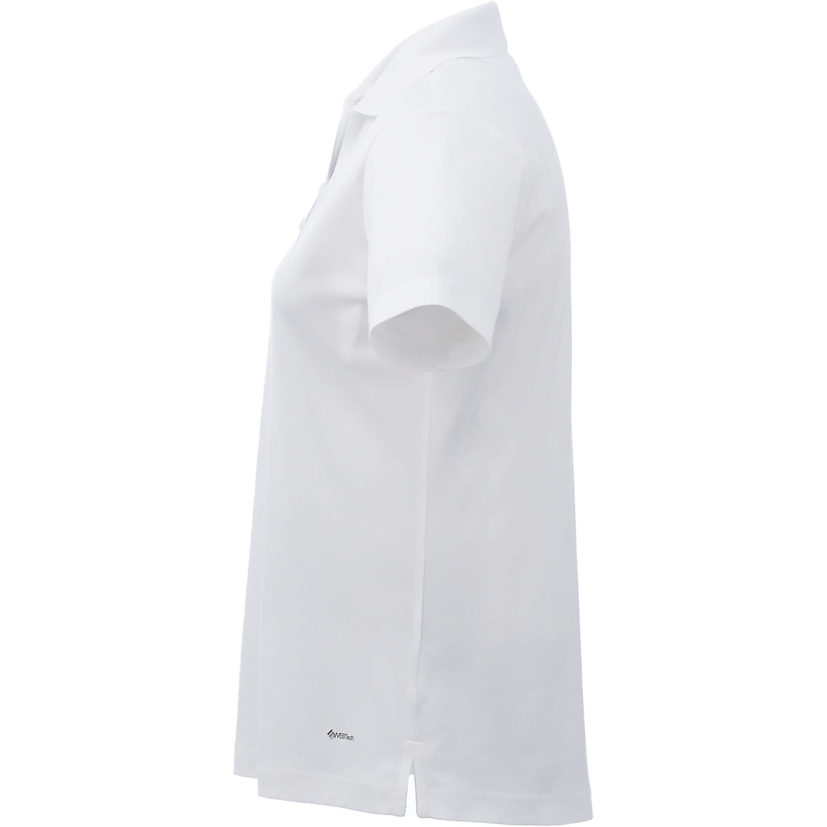 Moreno Double Pique Performance Polo for Women Transfer - White - Left Side