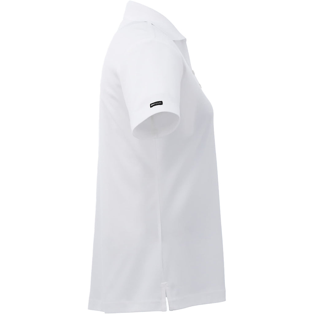 Moreno Double Pique Performance Polo for Women Transfer - White - Right Side