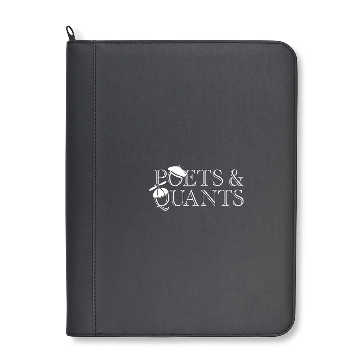 Morgan Executive Zip Padfolio in Vegan Leather - Black - View 1
