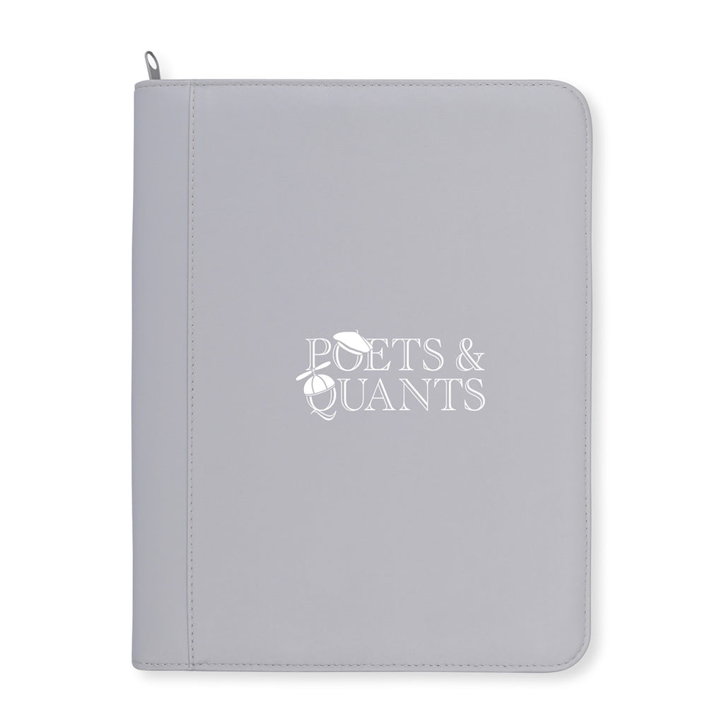 Morgan Executive Zip Padfolio in Vegan Leather - Greystone - View 1
