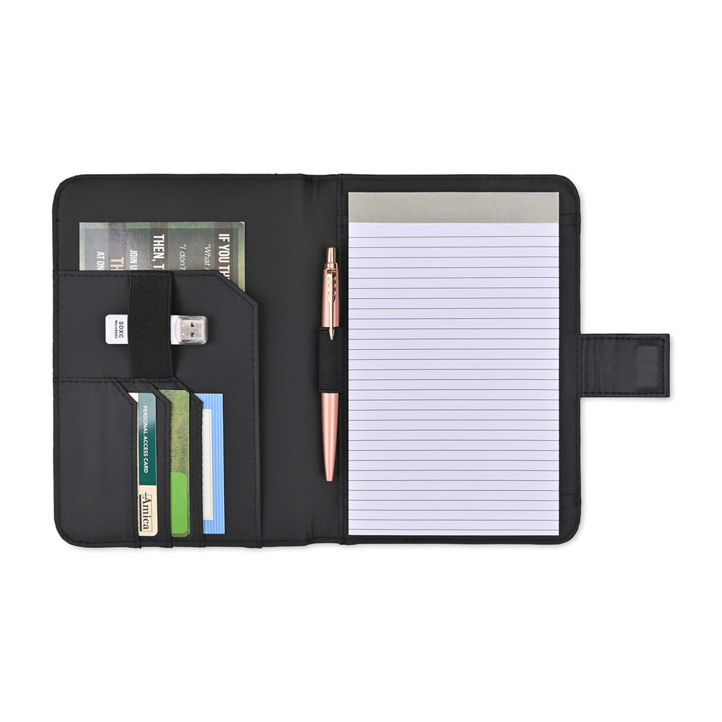 Morgan Junior Padfolio with Magnetic Closure Debossing - Black - View 2