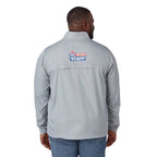 Morgan Recycled Lightweight Jacket for Men Debossing - Grey - Back On Model