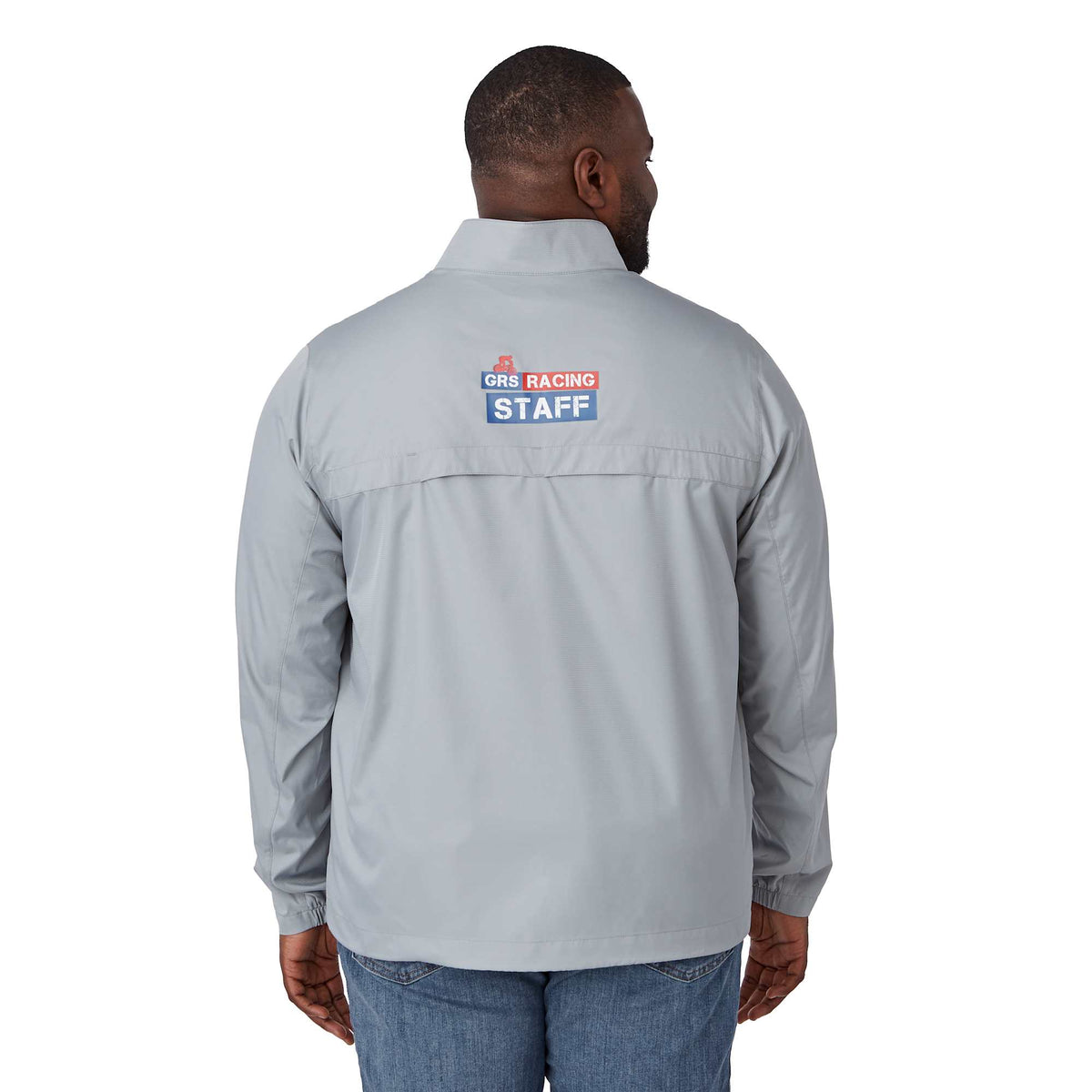 Morgan Recycled Lightweight Jacket for Men Embroidery - Grey - Back On Model