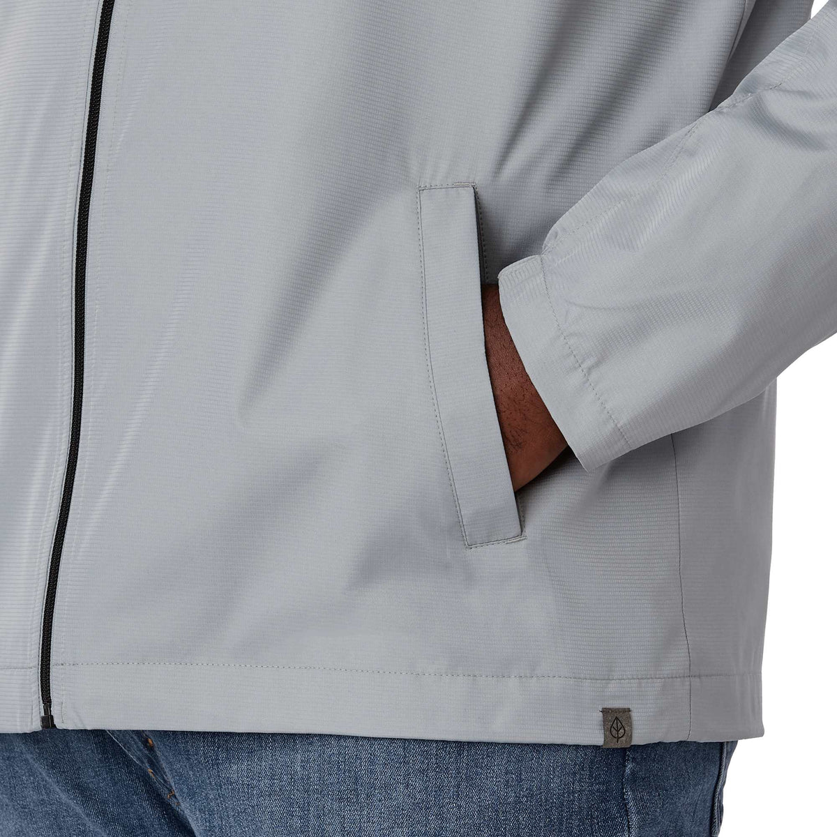 Morgan Recycled Lightweight Jacket for Men Embroidery - Grey - Detail On Model 3