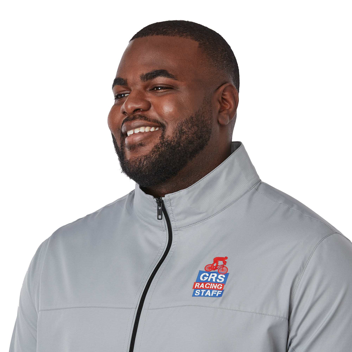 Morgan Recycled Lightweight Jacket for Men Transfer - Grey - Detail On Model
