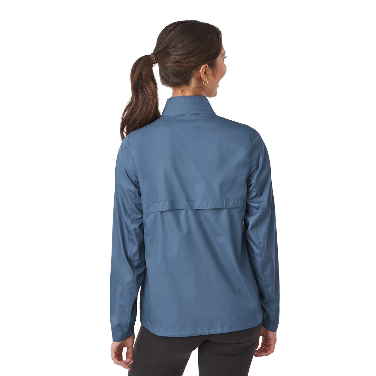 Morgan Recycled Lightweight Jacket for Women Embroidery - Denim - Back On Model