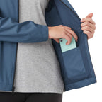 Morgan Recycled Lightweight Jacket for Women Embroidery - Denim - Detail On Model 4
