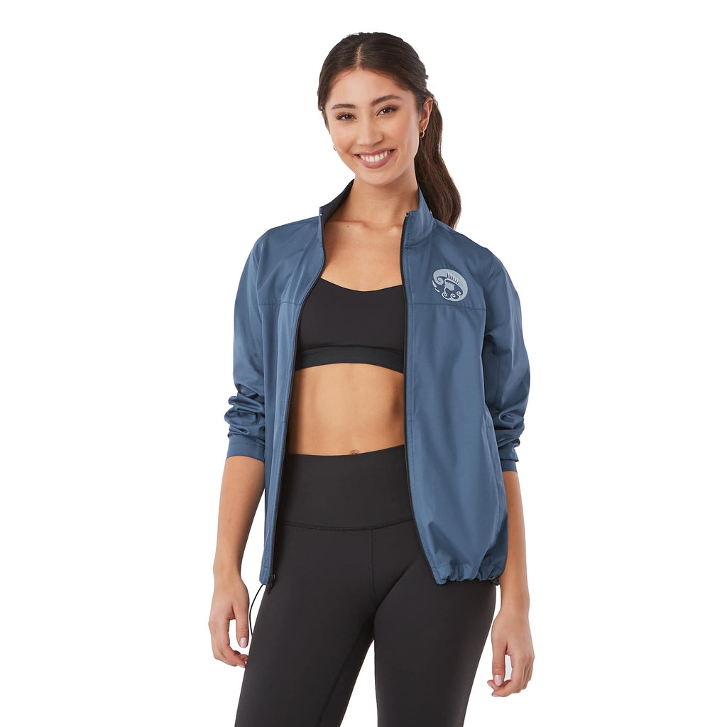 Morgan Recycled Lightweight Jacket for Women Transfer - Denim - Front On Model