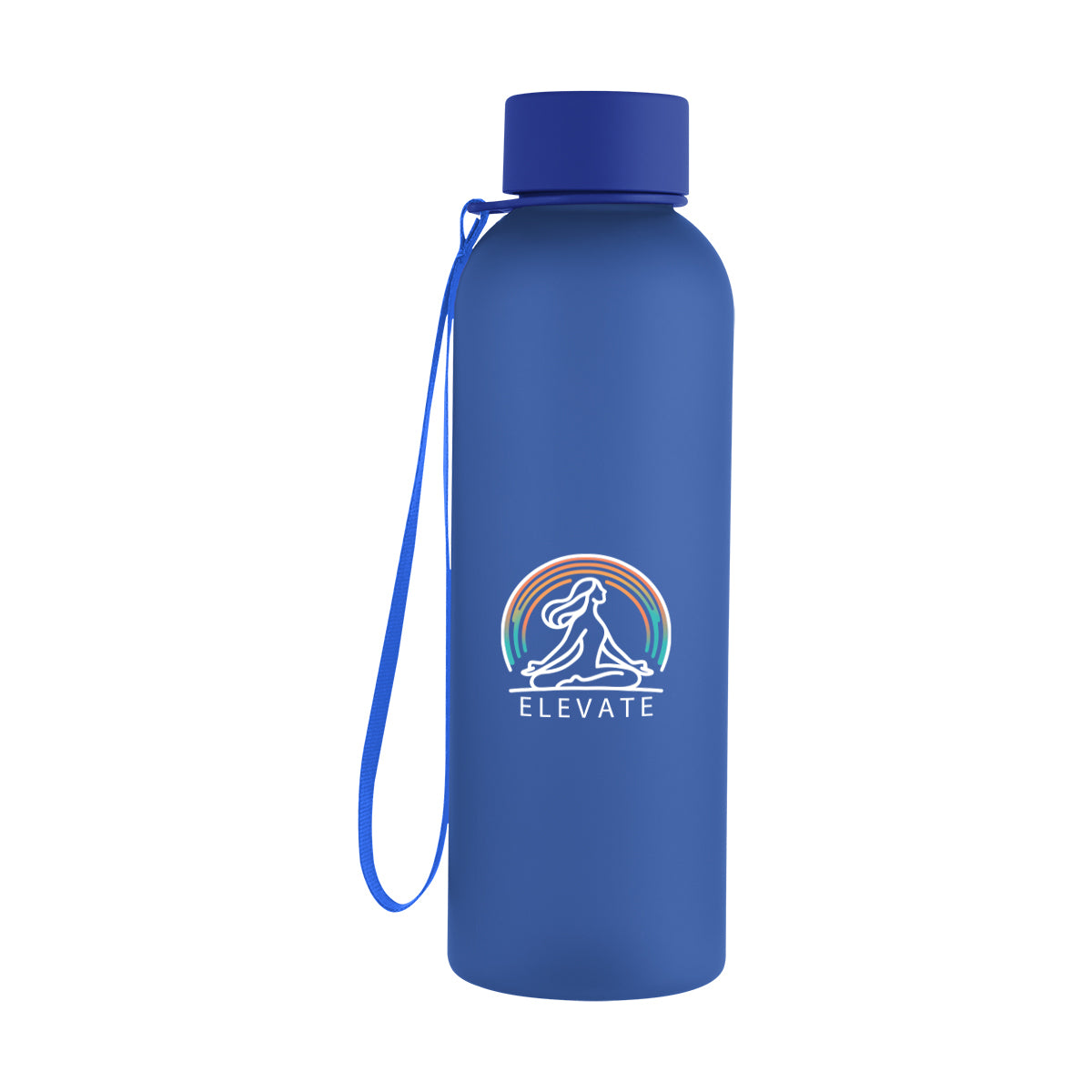 Morgan Rubberized Bottle with Carry Strap, 20 oz - Blue - Colorbrite