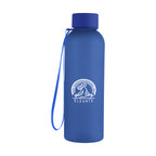 Morgan Rubberized Bottle with Carry Strap, 20 oz - Blue - Silk Screen
