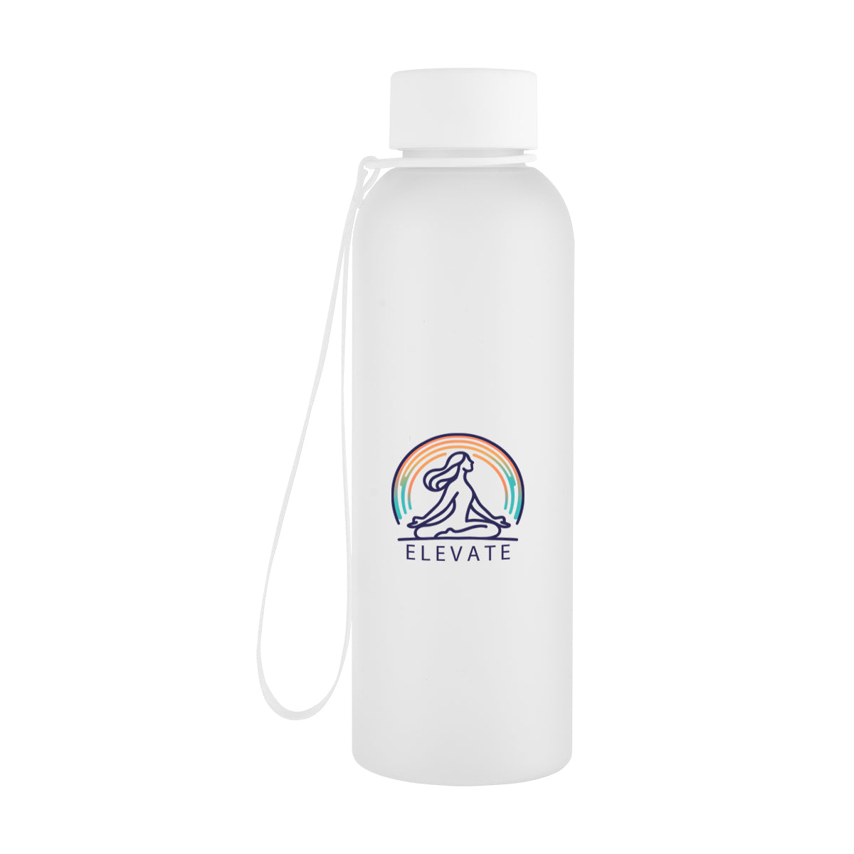 Morgan Rubberized Bottle with Carry Strap, 20 oz - Clear - Colorbrite