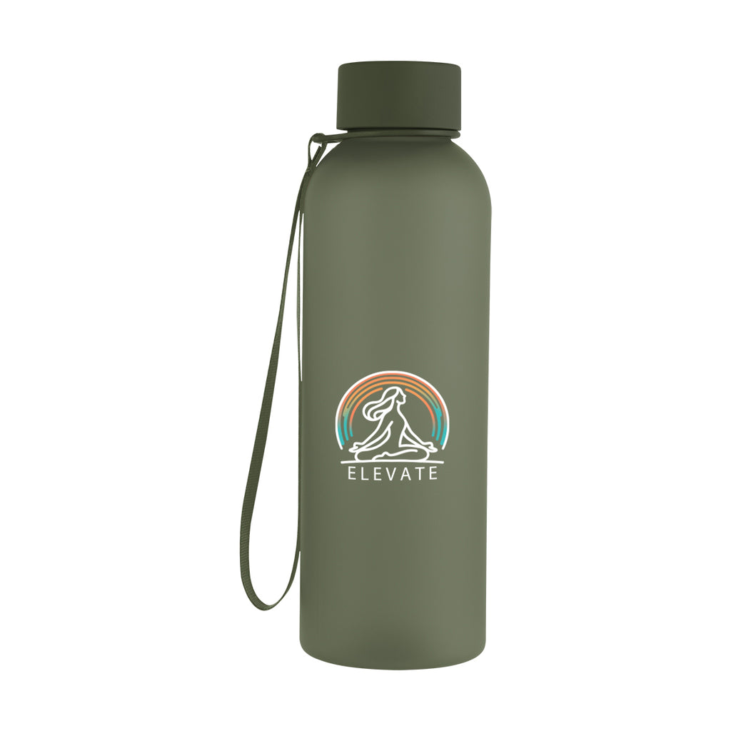Morgan Rubberized Bottle with Carry Strap, 20 oz - Olive - Colorbrite
