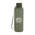 Morgan Rubberized Bottle with Carry Strap, 20 oz - Olive - Silk Screen