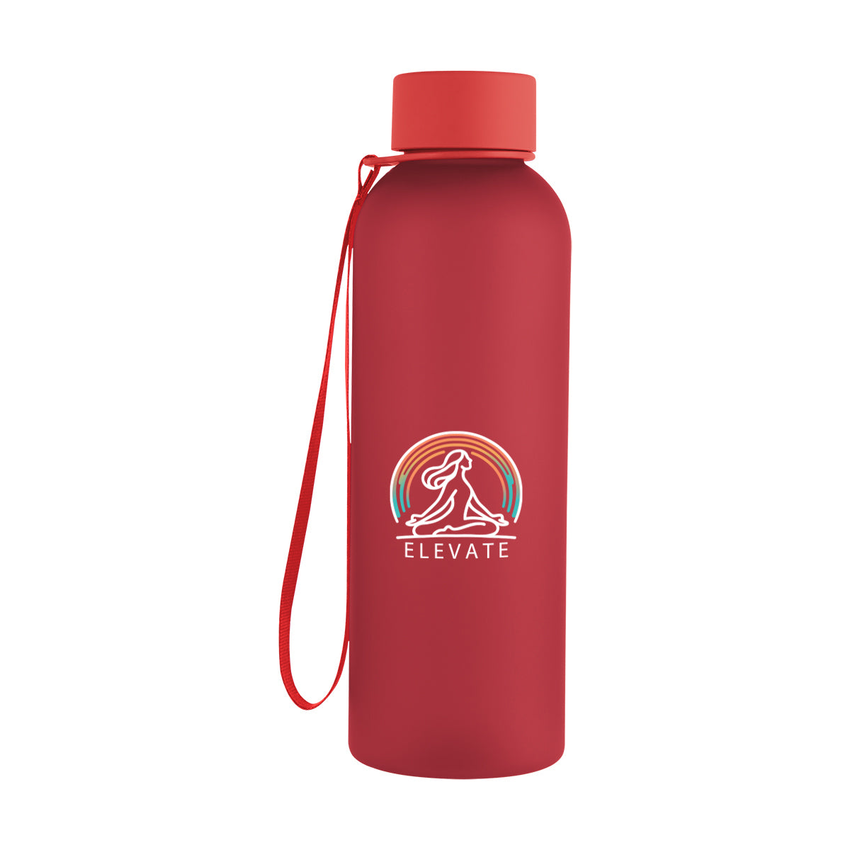 Morgan Rubberized Bottle with Carry Strap, 20 oz - Red - Colorbrite