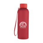 Morgan Rubberized Bottle with Carry Strap, 20 oz - Red - Silk Screen