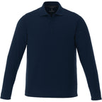 Mori Long Sleeve Performance Polo for Men Embroidery - Navy - Front Flat
