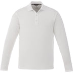 Mori Long Sleeve Performance Polo for Men Embroidery - White - Front Flat