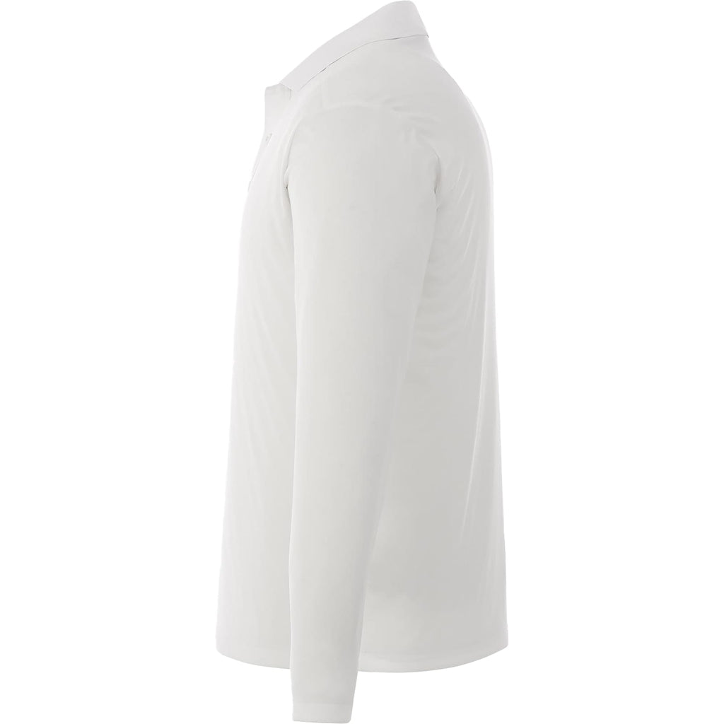 Mori Long Sleeve Performance Polo for Men Embroidery - White - Left Side